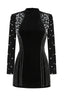 Long sleeve beaded mini dress - View 7 | TEVQA