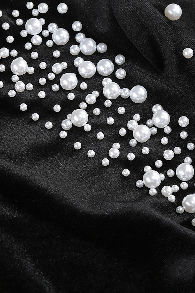 Elegant Long Sleeved Beaded Mini Dress | Dress In Beauty