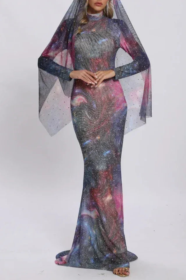 Rhinestone Embellished Mermaid Dress Secondary image