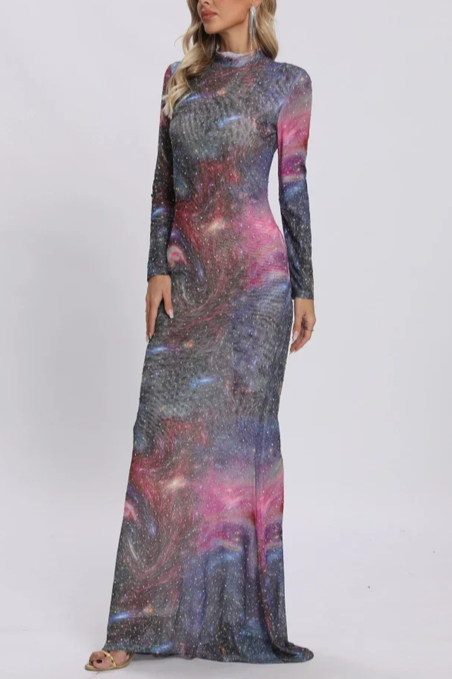 Sparkly Rhinestones Dress With Scarf | Dress In Beauty