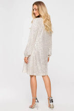 Sequin party dress with puff sleeves - View 12 | TEVQA