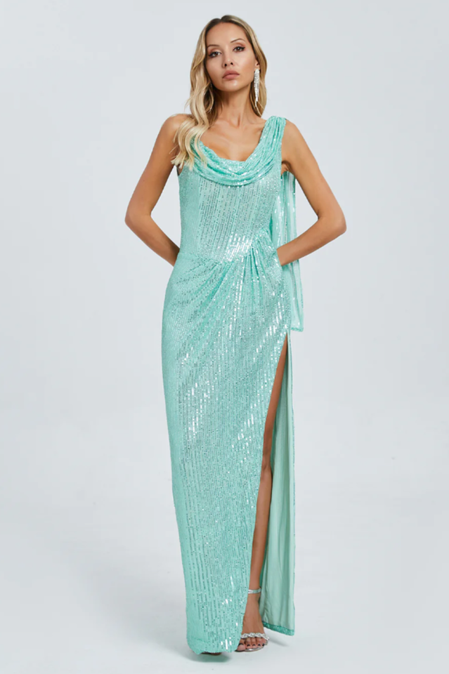 One Shoulder Slit Maxi Dress | Dress In Beauty