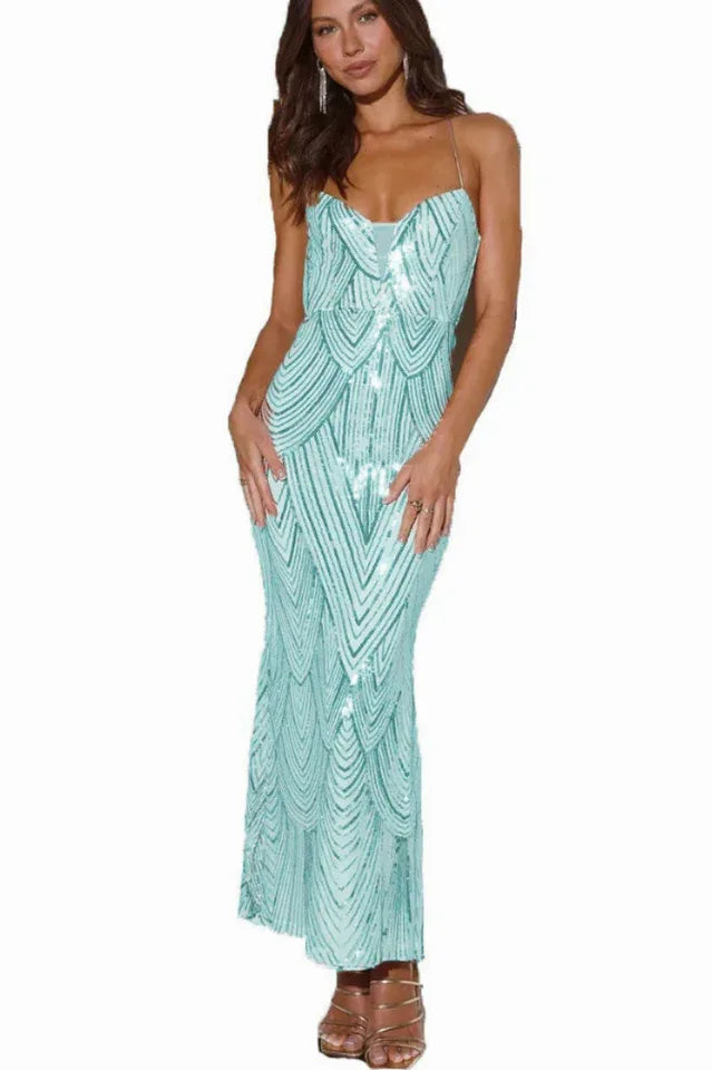 Sequin Maxi Dress - View 9 | TEVQA