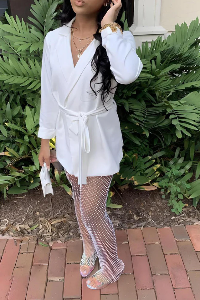 Fish Net Slit Rhinestone Pants | Dress In Beauty