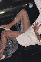 Rhinestone Mesh Leggings - View 24 | TEVQA