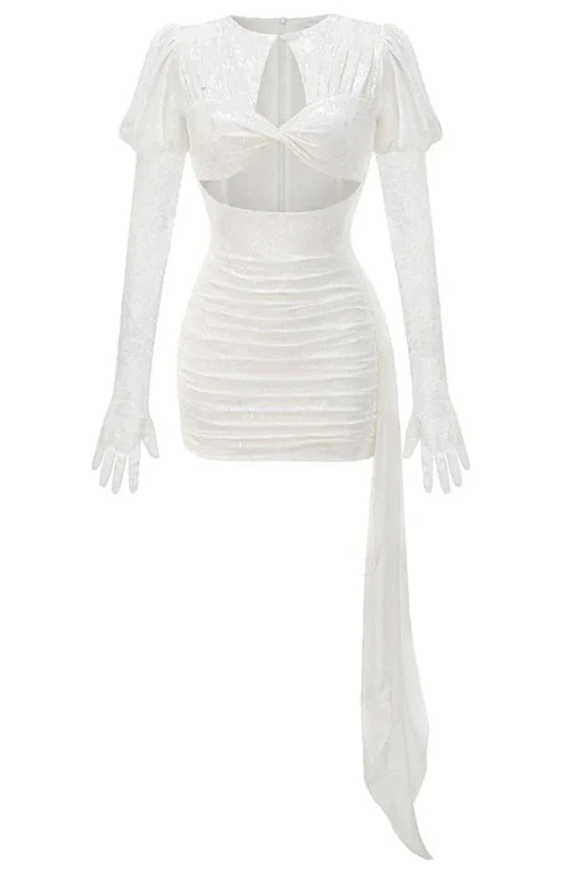 Cutout Puff Sleeve Mini Dress - View 6 | TEVQA