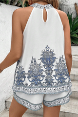 Plus Paisley Print Halter Top & Shorts | Dress In Beauty