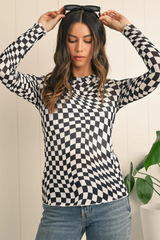 Rory Checkered Mesh Top | Dress In Beauty