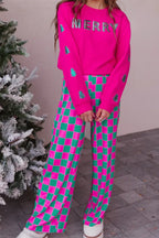 Pep Talk Checker Knit Pants - View 14 | TEVQA