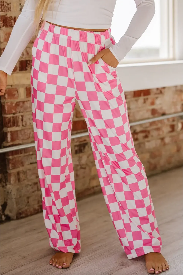 Pep Talk Checker Knit Pants | Dress In Beauty