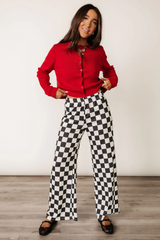 Pep Talk Checker Knit Pants | Dress In Beauty