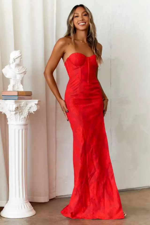 Strapless Occasion High Spilt Maxi Dress | Dress In Beauty