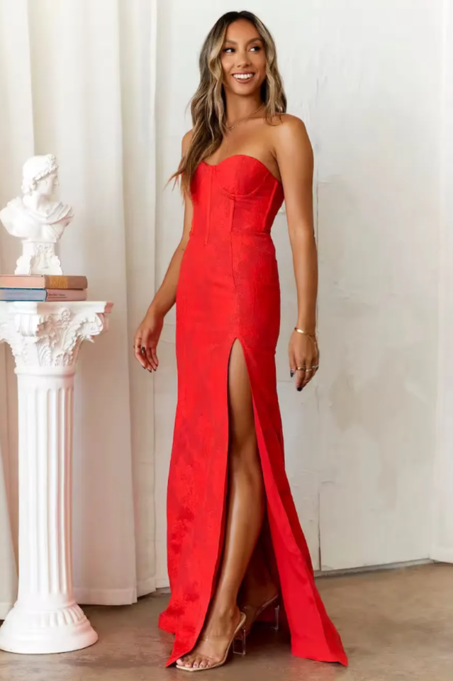 Strapless Occasion High Spilt Maxi Dress | Dress In Beauty