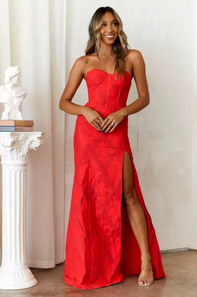 Strapless Occasion High Spilt Maxi Dress | Dress In Beauty