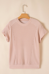 Knit Short Sleeve T Shirt + Pants Set | Dress In Beauty