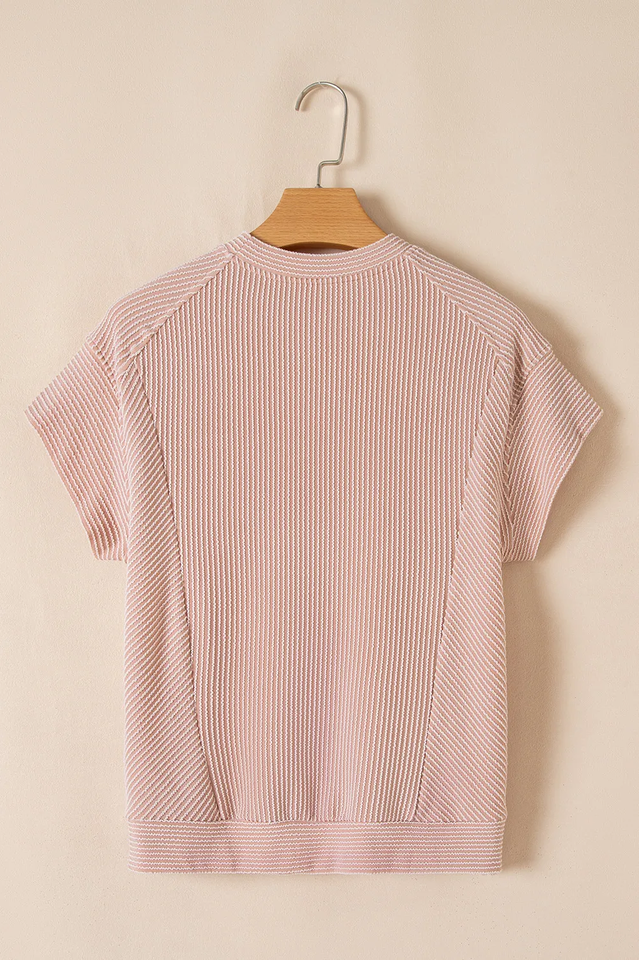 Knit Short Sleeve T Shirt + Pants Set | Dress In Beauty