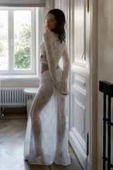 Beverly See-Through Lace Top & Skirt Set | Dress In Beauty