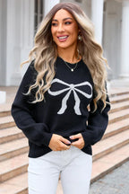Coquette Aesthetic Bow Graphic Knit Sweater - View 20 | TEVQA