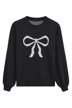 Coquette Aesthetic Bow Graphic Knit Sweater - View 24 | TEVQA