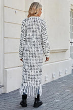 Rainbow Tweed Long Cardigan - View 12 | TEVQA