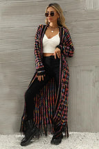 Rainbow Tweed Long Cardigan - View 20 | TEVQA
