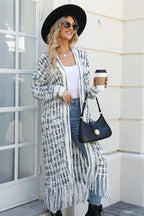 Rainbow Tweed Long Cardigan - View 9 | TEVQA
