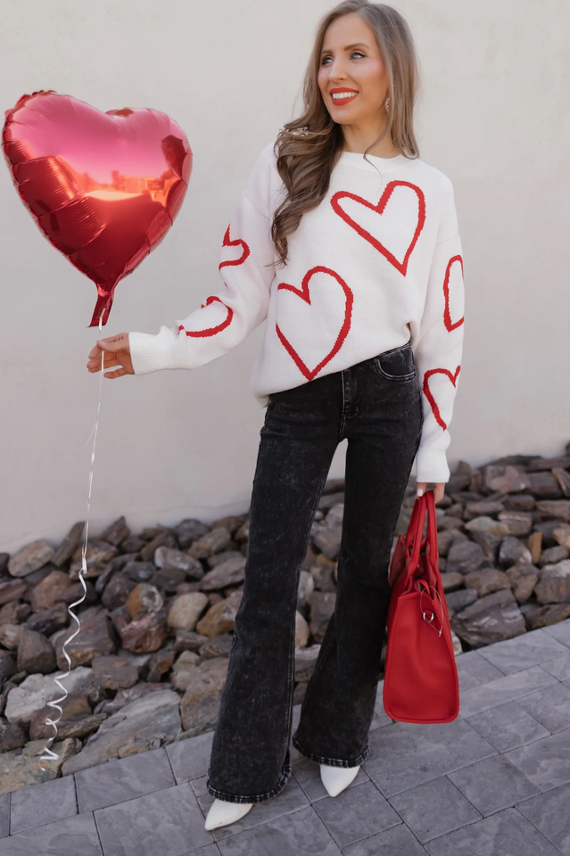 Luxe Love Viscose Heart Sweater | Dress In Beauty