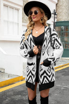 Geometric Fuzzy Cardigan - View 8 | TEVQA