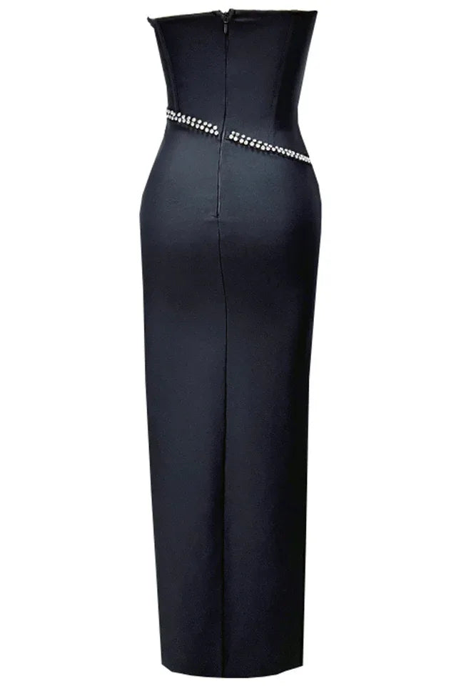 Strapless maxi dress with rhinestone embellishment - View 7 | TEVQA