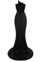 Zisel Ruched Split Satin Skirt Set - TEVQA