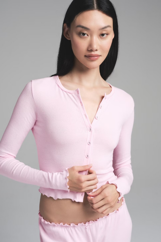 SKIMS Logo Pointelle Cardigan Set | Dress In Beauty