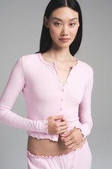 SKIMS Logo Pointelle Cardigan Set | Dress In Beauty