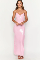 Honey Pink Sequin Maxi Dress | Dress In Beauty