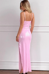 Honey Pink Sequin Maxi Dress | Dress In Beauty
