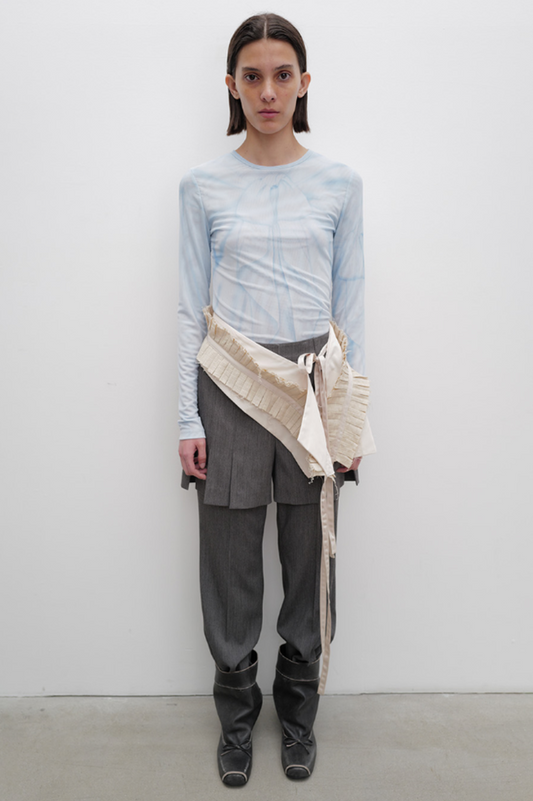 OPEN YY Ribbon Print Mesh Top | Dress In Beauty