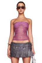 Strapless lace crop top - View 6 | TEVQA