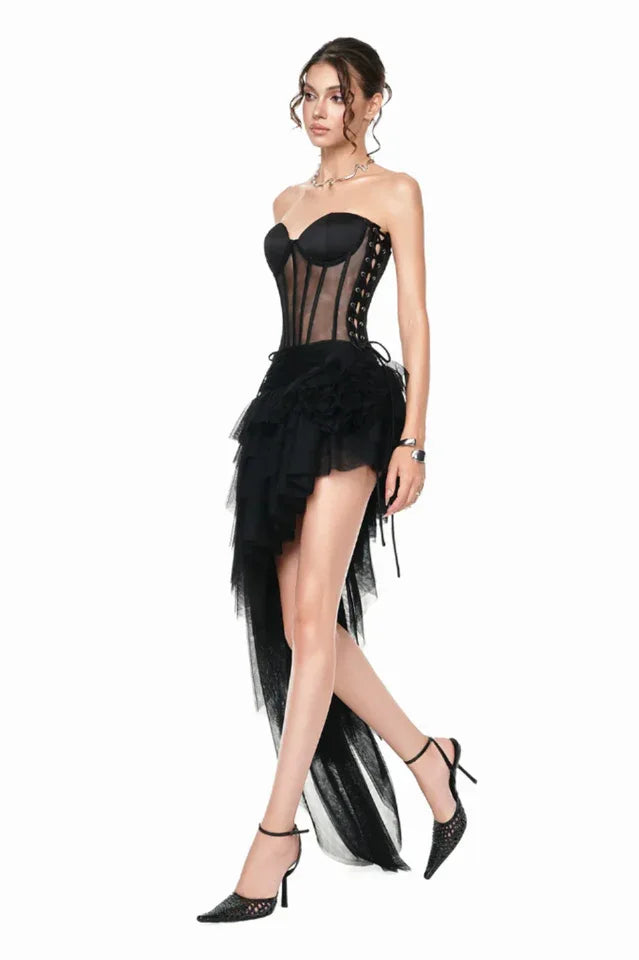 Corset Top and Asymmetrical Skirt Set Secondary image