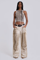 Sand Oil Wash Colossus Jeans | Dress In Beauty