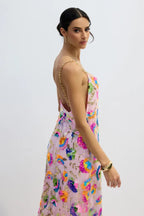 Embroidered sequin maxi dress - View 6 | TEVQA