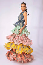 Cynthia Printed Tiered Ruffle Maxi Dress - View 11 | TEVQA