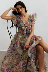 Sarah Ruffle Chiffon Maxi Dress | Dress In Beauty