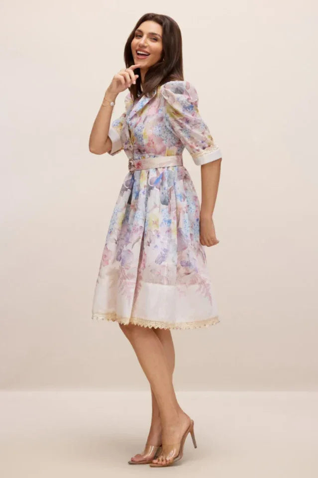 Floral print mini dress - View 7 | TEVQA