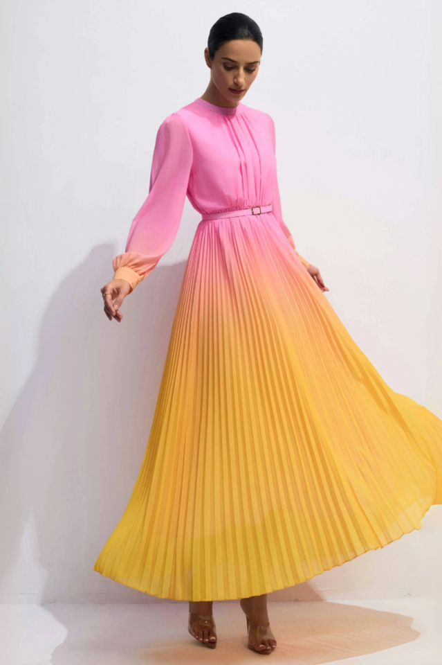 Sandra Long Sleeve Gradient Maxi Dress | Dress In Beauty