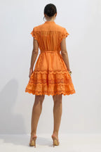 Livia Embroidered Lace Tiered Mini Dress - View 8 | TEVQA