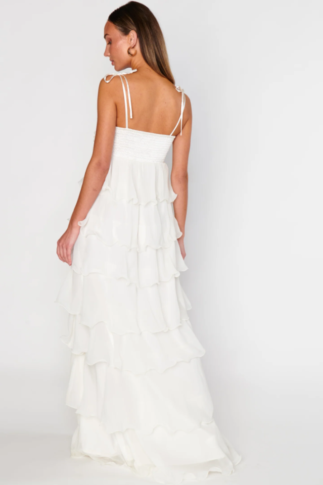 Clara Diamante Flower Tiered Slip Dress | Dress In Beauty