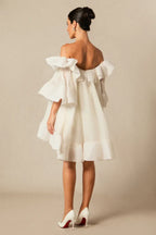 Off Shoulder Ruffle Mini Dress - View 6 | TEVQA