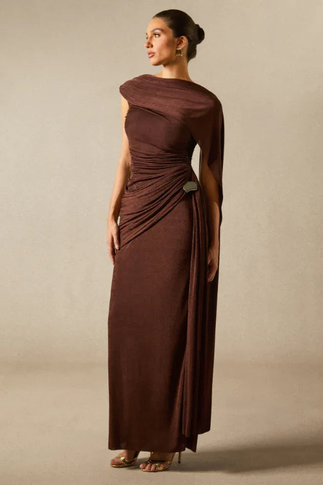 Aubrie Draped Cape Maxi Dress Secondary image
