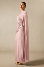 Aubrie Draped Cape Maxi Dress - TEVQA