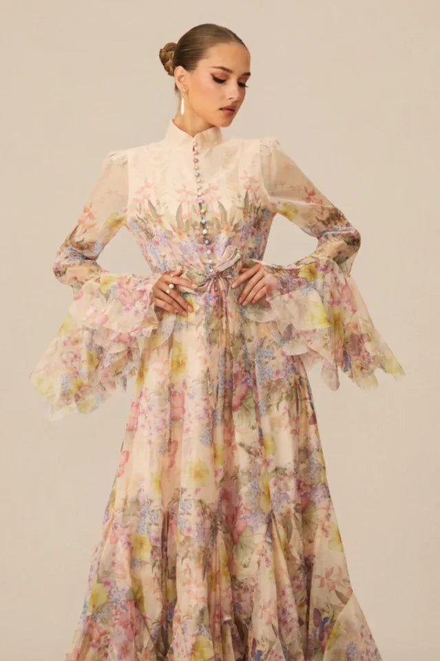 Alessia Floral Print Maxi Dress - TEVQA