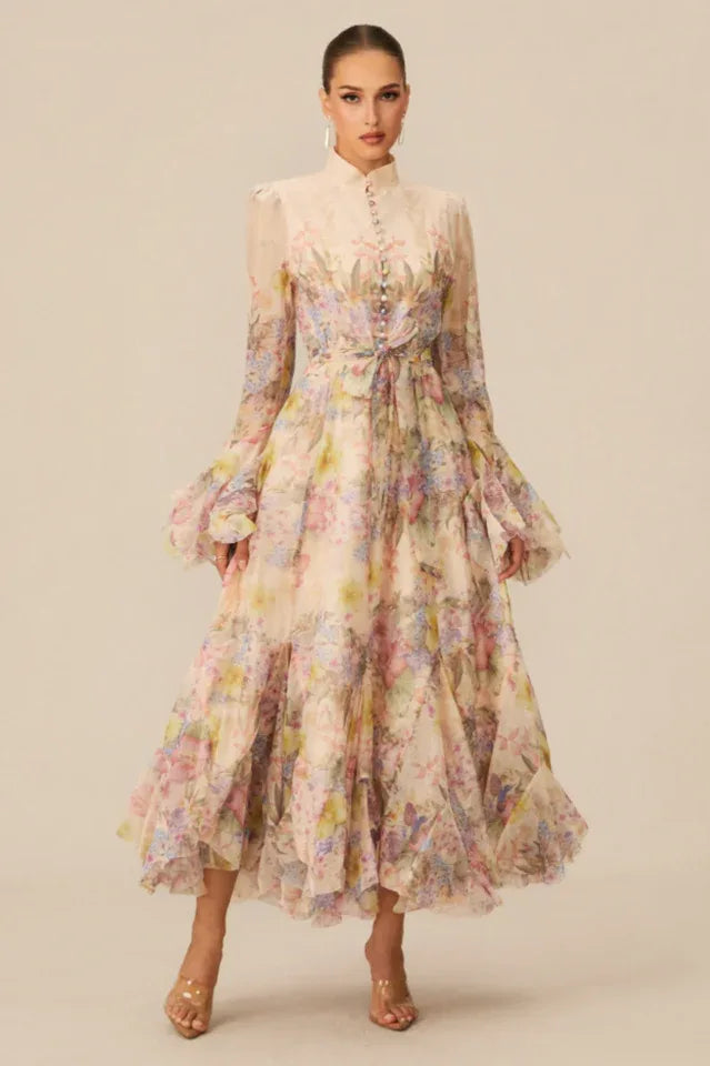 Alessia Floral Print Maxi Dress - TEVQA